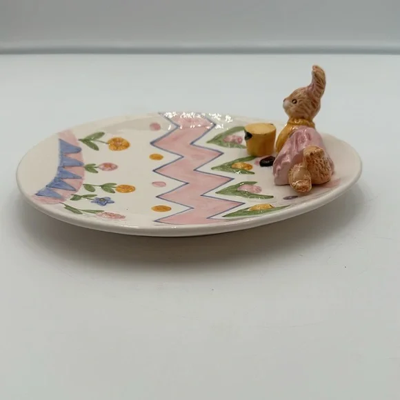 Vintage Fitz And Floyd Girl Bunny Platter - Picture 4 of 16